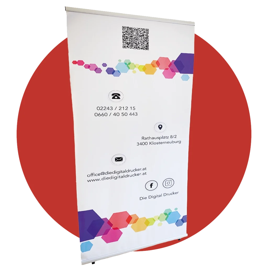 Roll-Ups drucken – Beispiel eines Messebanners