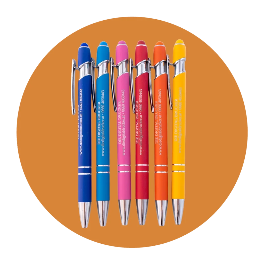 Verschiedene Streuartikel mit individuellem Druck